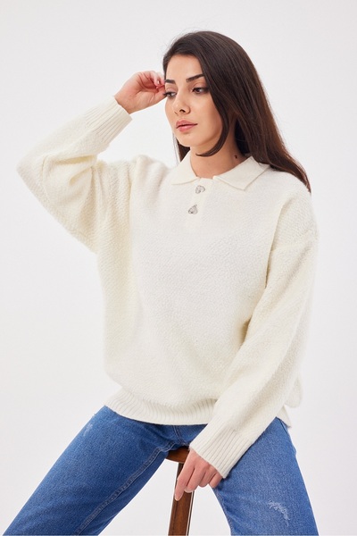 POODLE Women's Polo Neck Knitwear Sweater