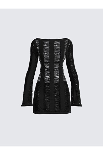 theanemos Sulena Örgü Elbise - Siyah