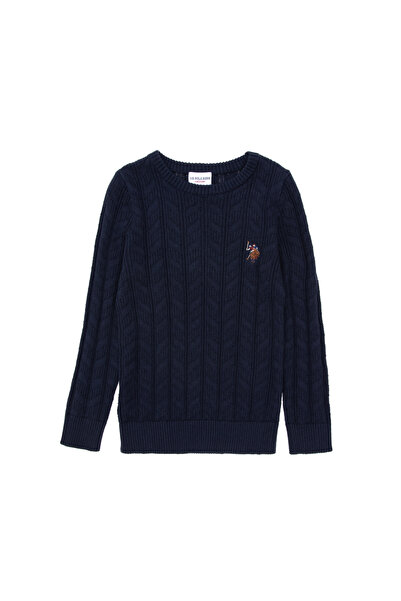 U.S. Polo Assn. Erkek Çocuk Lacivert Basic Bisiklet Yaka Kazak 50288889-VR033