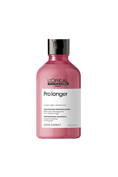 L'Oreal Paris L'Oréal Pro Longer Shampoo 300ml, Für langes Haar mit dünnen Spitzen, reduzierter Spliss, reinigt und