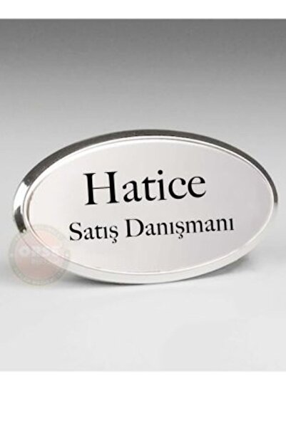 Orse Reklam Metal Yaka Kartı Isimlik Oval - 1 Adet Baskılı Fiyatıdır. Iğneli