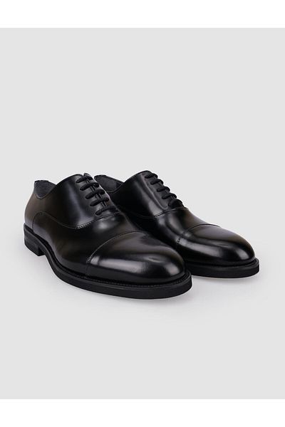 Cabani 100% Genuine Leather Black Lace-Up Men's Classic Shoes