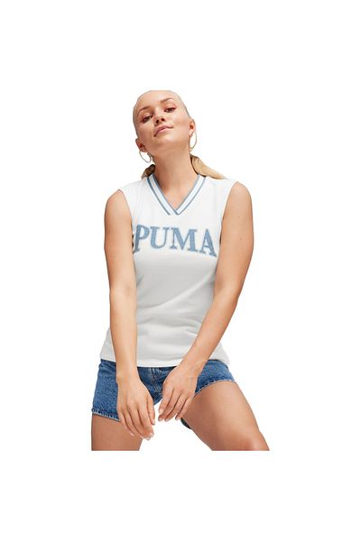 Puma Bílá dámská vesta Puma Squad - košile se spodním okrajem, model TR