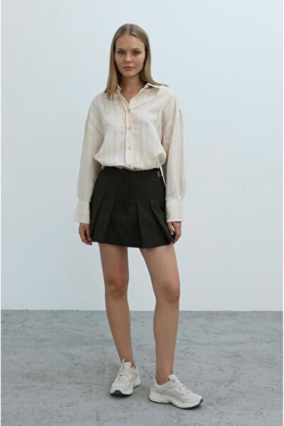 That is All Pileli Şort Etek - Haki