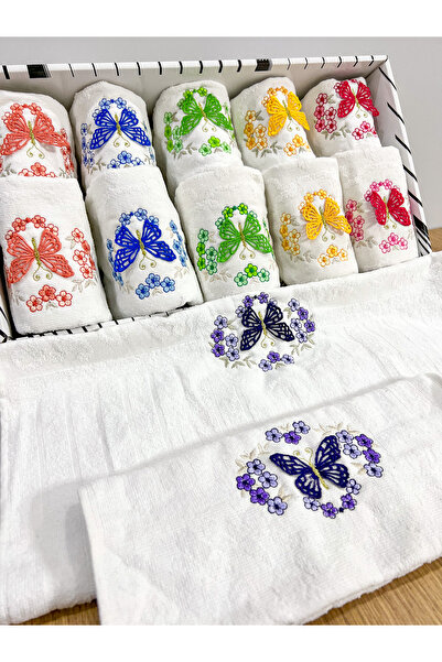 AYHANHOME Набір рушників для рук, обличчя та кухні з вишитим візерунком 3D метелик 12 шт 6 шт