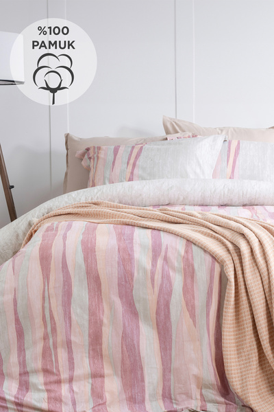 İşbir Yatak AURORA (60 TEL) %100 PAMUK ÇİFT KİŞİLİK NEVRESİM TAKIMI