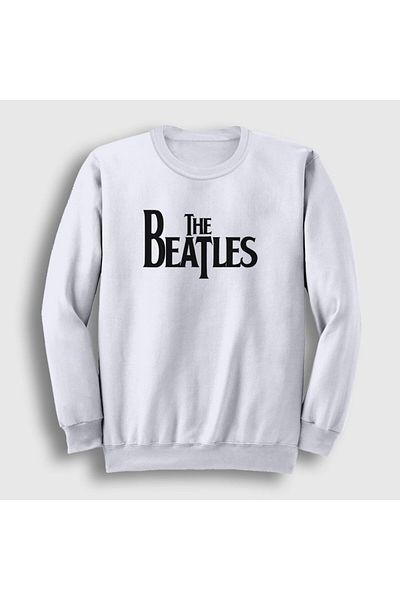 Presmono Unisex Λευκό λογότυπο The Beatles Φούτερ 114839 ττ