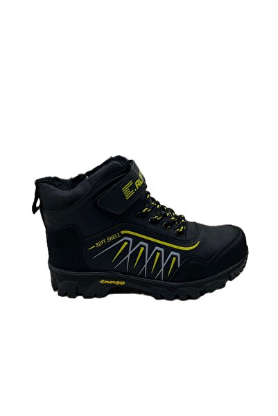 GİRGÖR Siyah-Sarı İçi Kürklü Erkek Çocuk Botu