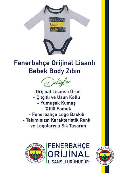 Fenerbahçe Licensed Colors Conquering Hearts Baby Bodysuit