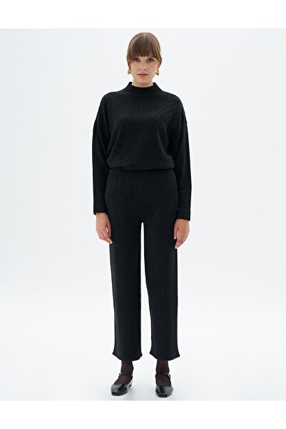 KYR Black Knitwear Trousers - Elastic Waist
