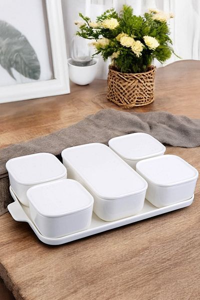 Digithome 5-Piece Porcelain Covered Breakfast Set 1-1-289