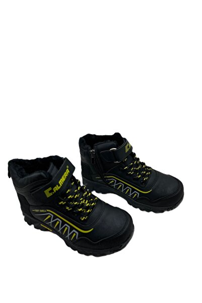 GİRGÖR Siyah-Sarı İçi Kürklü Erkek Çocuk Botu