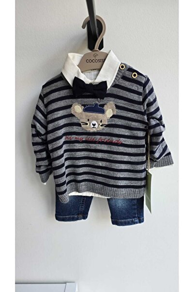 MOW طقم قميص وربطة عنق للأطفال وسترة وجينز للأطفال الأولاد والأطفال