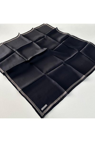 Armine Sura Pure Silk Navy Μπλε-Ασημί Κασκόλ 24-25 Φθινοπωρινή και Χειμερινή σεζόν PKT2803