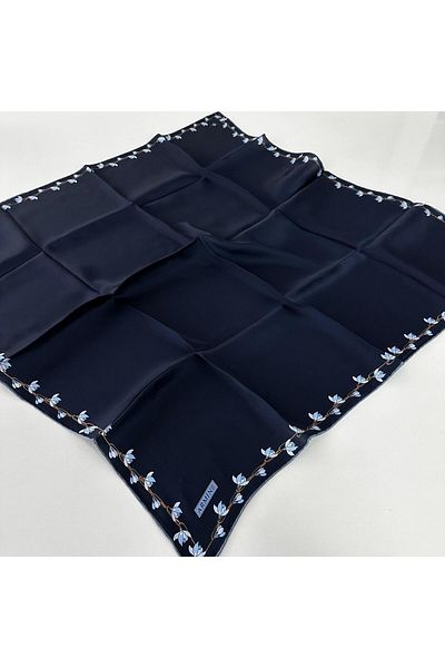Armine Sura Silk Navy Blue Scarf - Nostalgia Series Pka4002