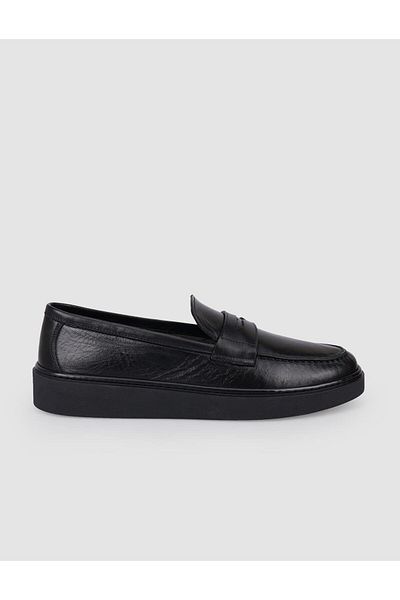 Cabani 100% Genuine Leather Black Men's Casual Shoes