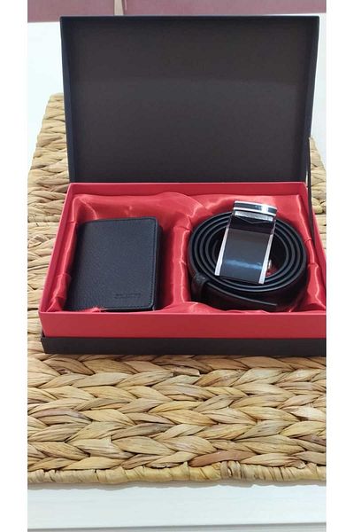 Grande 1414 Grande Genuine Leather Men's Wallet Mechanism Men's Belt Set