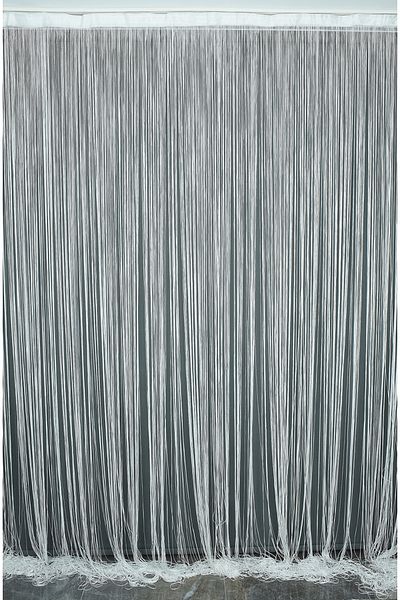 AKÇA TEKSTİL Rope Chain Broken White Color Width 100 cm Length 280 cm Ready Buttons Stitched Rope Curtain