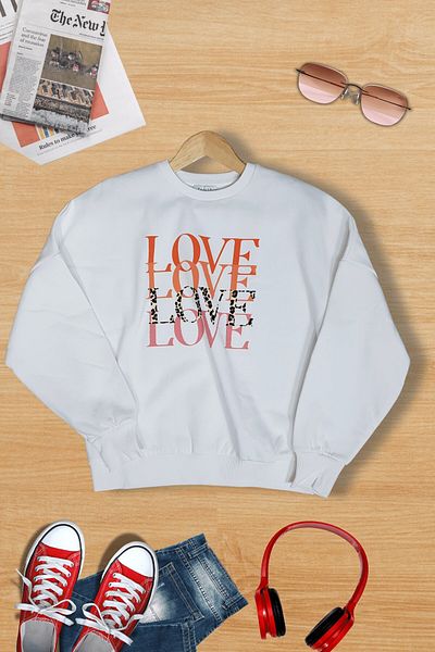 Kübra Tekstil Hanorac imprimat Love pentru damă Kt01899