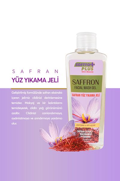 Softto Plus Safran Face Washing Gel 200 ml
