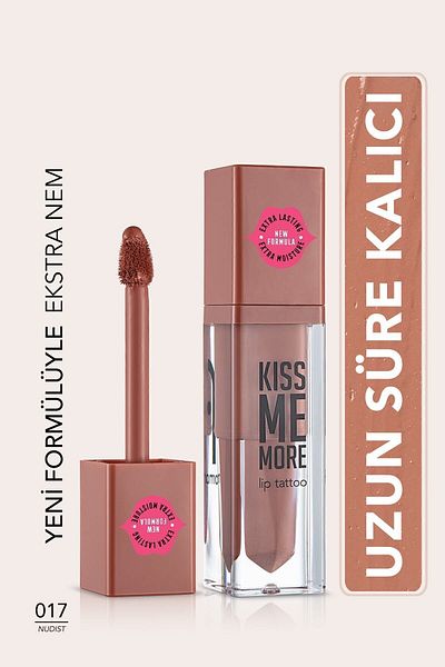 Flormar Long Lasting Matte Lipstick - Kiss Me More-017 Nudist-8682536040846