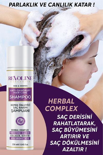 REVOLINE EXCLUSIVE Revolıne Anti-Dandruff Hair Care Shampoo - Seboreic Dermatide, Crown, Pulling 250 ml