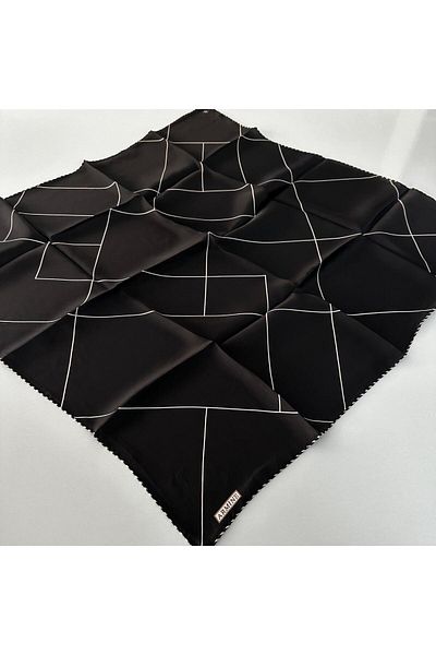 Armine Sura Silk Nostalgia Scarf - Black and White Pka4702