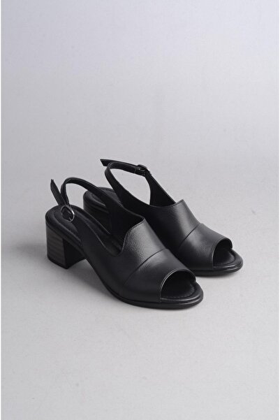 SEÇ KUNDURA Sandale cu toc din piele neagră - SEÇ 904, Artistry autentică, înălțime toc 6 cm