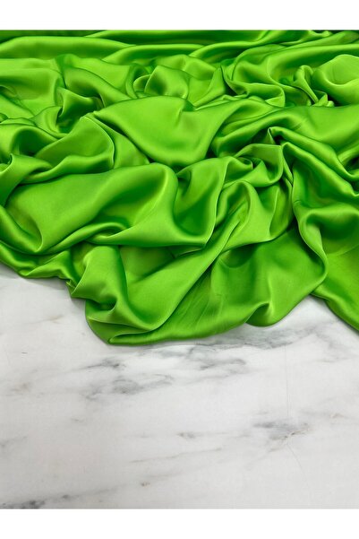 ipekkumaş Green Plain Dressmaking Silk Satin Fabric Our Product Is Sold by Pi...