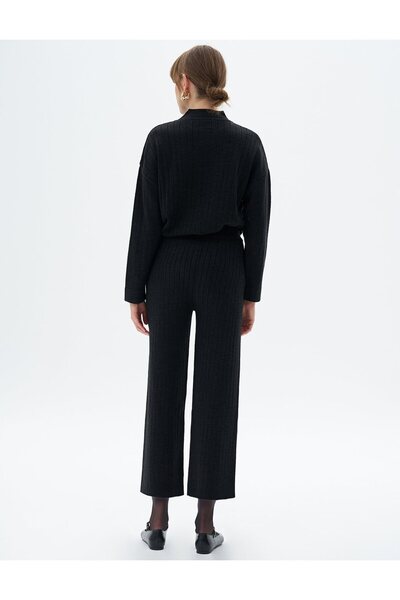 KYR Black Knitwear Trousers - Elastic Waist