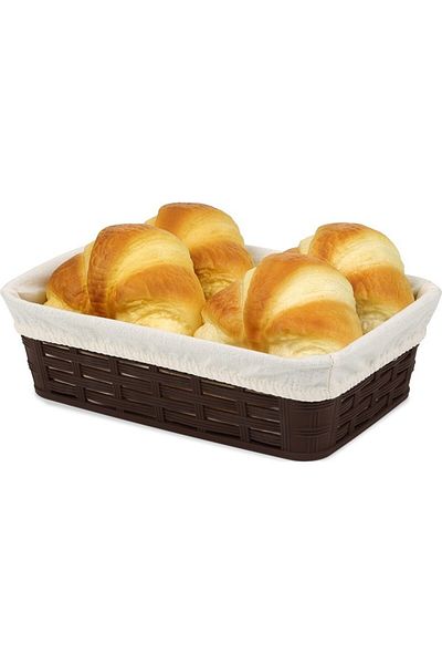 Bora Plastik Wicker Patterned Bo668 Model Bread Basket - Cornered