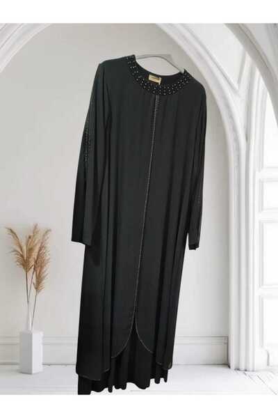 HESNA Üstü Şifon Detaylı ABİYE Elbise