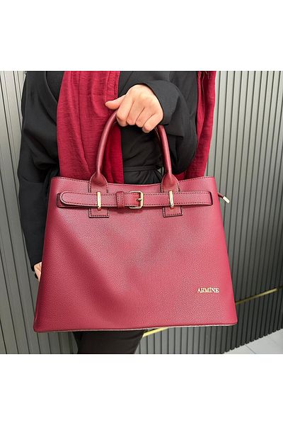Armine Burgundy Plain Bag - Ar39502