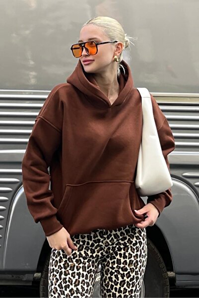 BEGRİFF سويت شيرت بغطاء للرأس وجيب كبير الحجم