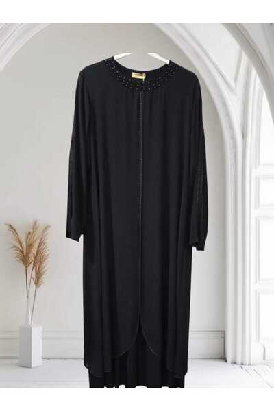 HESNA Üstü Şifon Detaylı ABİYE Elbise