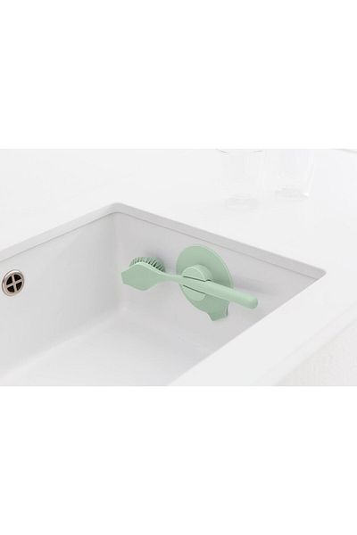 Brabantia Green Brush and Holder Set - Suction Cup Dish Sink Brush - New Evrekala