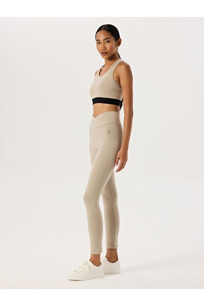 RİVUS Waist Detailed Sports Leggings - Beige