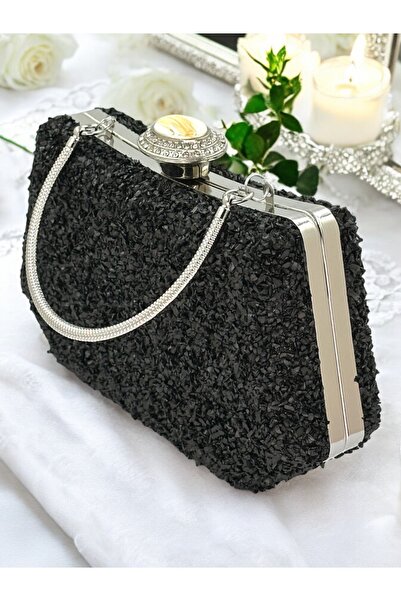 Gloriys Ayakkabı & Çanta 025 Natural Stone Evening Dress Bag