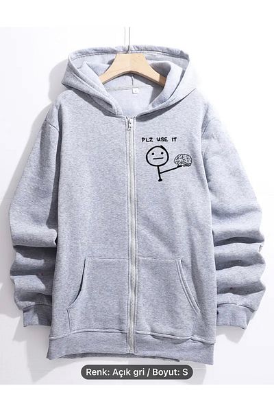 Minikelya Newyork Graphic Printed Longitudinal Zipper 3 Thread Shandoon Top Quality Sweatshirt