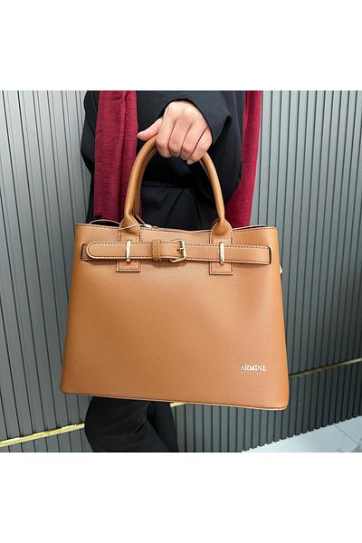 Armine Plain Tan Bag - Ar39505 Model