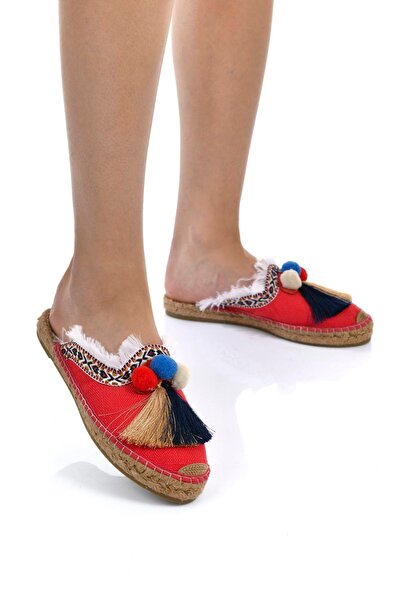 Su Espadril Canca Kırmızı Kadın Espadril Terlik