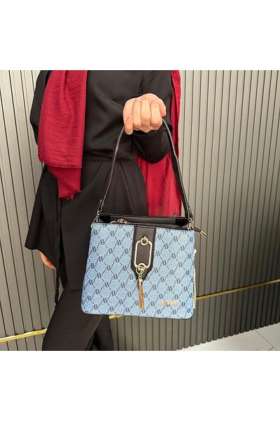 Armine Blue Dotted Bag - Ar36109