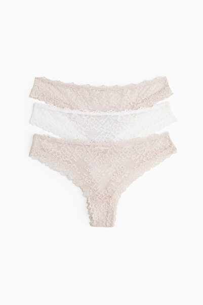 H&M 3'lü Dantel Brazilian Külot