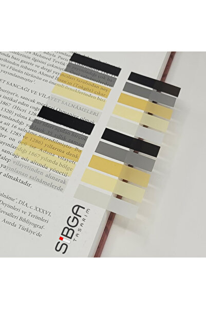 sibga tasarım Transparent Colored Post-It Note Paper - 200 Sheets Bookmark Sticker