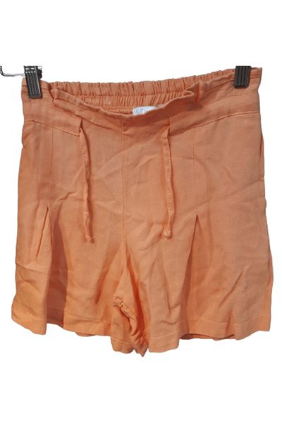 nk kids Girls' Salmon Shorts – Wrinkled Linen, Summer with Pockets, Elastic and Laces
