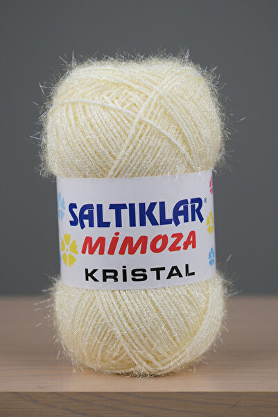 SALTIKLAR Mimoza Kristal Premium Simli Ip 100g/180m Krem-65
