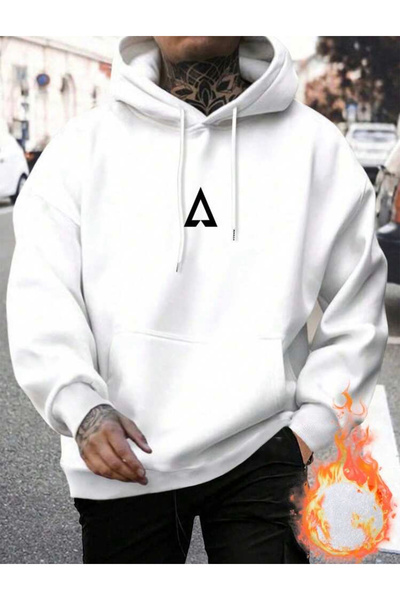 NEW TRENDY COLLECTİON Hooded Triangle Printed Sweatshirt Suitable for Seasonal Autumn Winter