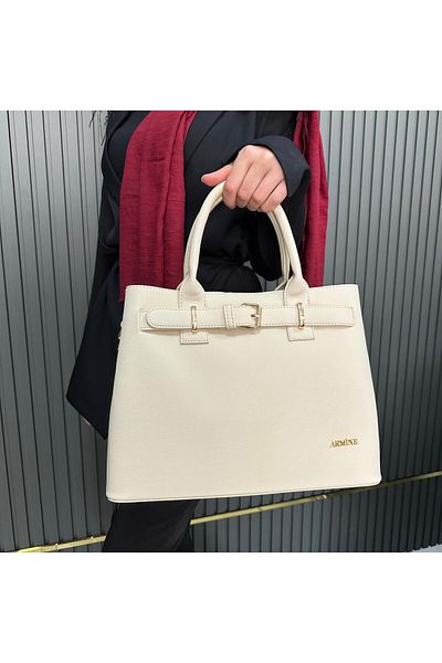 Armine Ar39504 Model Plain Cream Bag