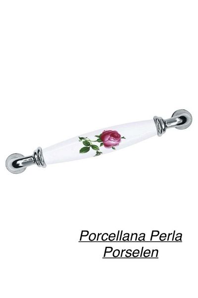 Porcellana Perla 96mm -Porcelain -Metal Furniture Handle Cabinet Drawer Bathroom Child Handle Handle Kulb-Yakut96Mm-Stk3316
