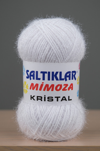 SALTIKLAR Mimoza Kristal Premium Simli Ip 100g/180m Optik Beyaz